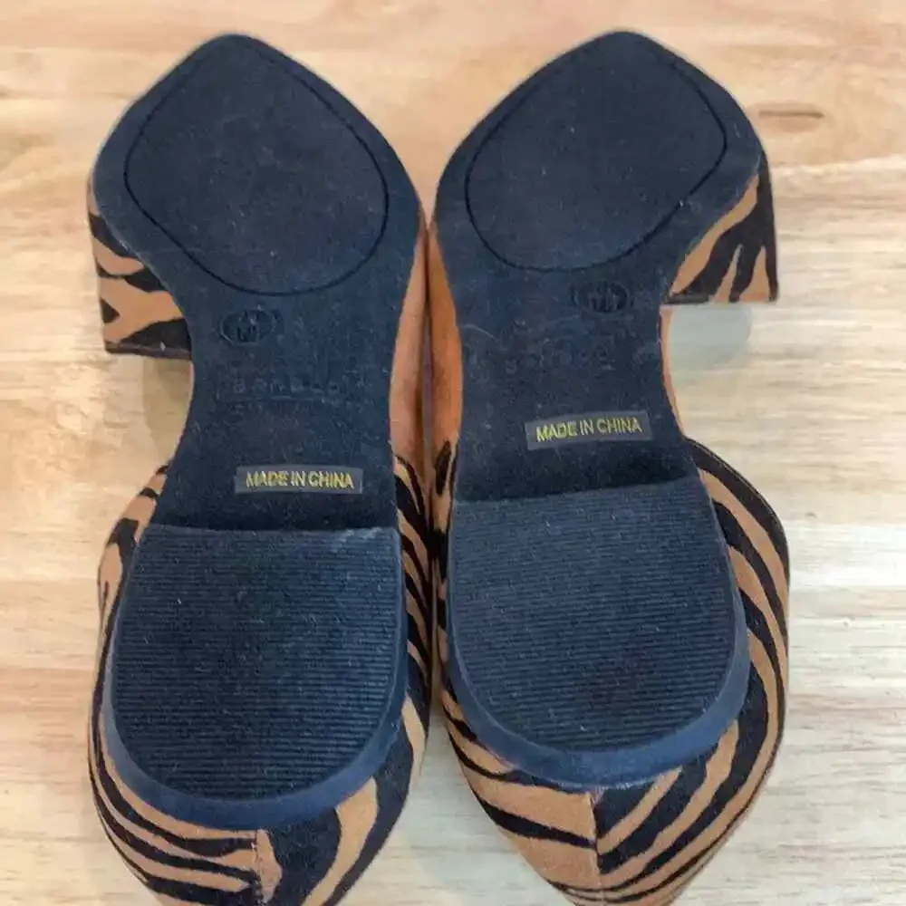 Bamboo half zebra stripe half‎ solid brown and black flat shoes size 7.5 - Picture 8 of 8